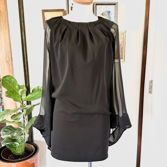 Mack & James Badgley Mischka Silk Angel Sleeve Party Dress Like New - Picture 3 of 9